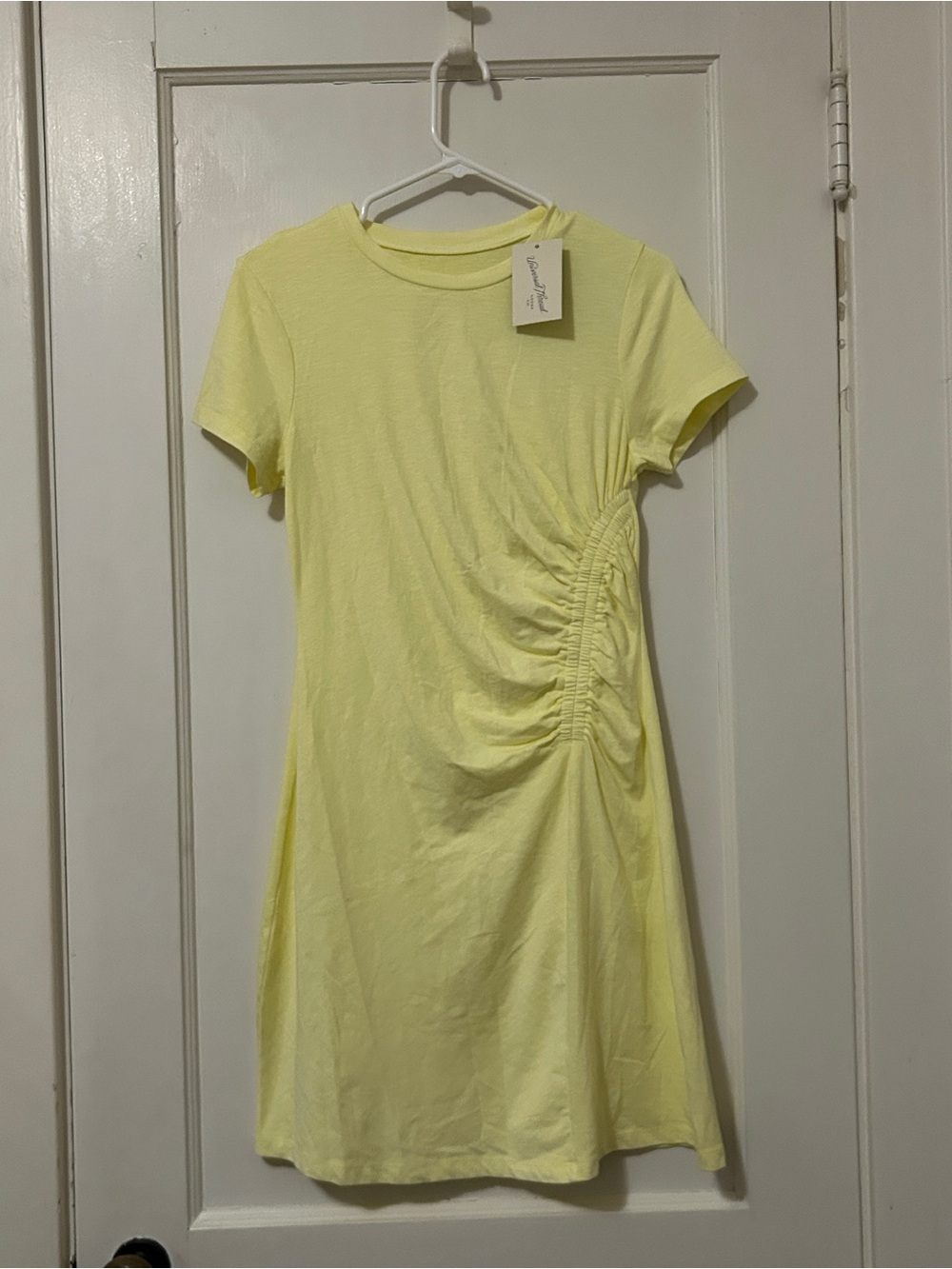 NWT!! Women’s Universal Thread Light Yellow Short Sleeve Tee Dress - Size XS